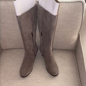 NEW Blondo Larissa Waterproof Suede Leather Knee High Wedge Boots